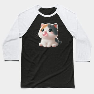 Cute Cat Blowing A Bubble Gum Baseball T-Shirt